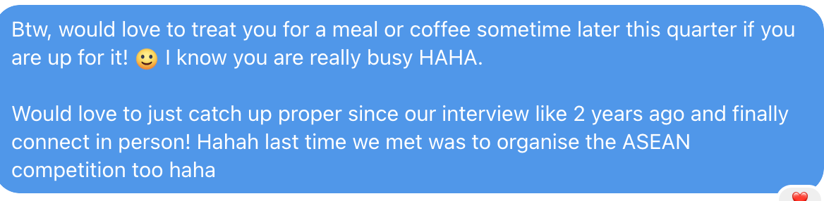 Screenshot example of a real Quick Catchup message.